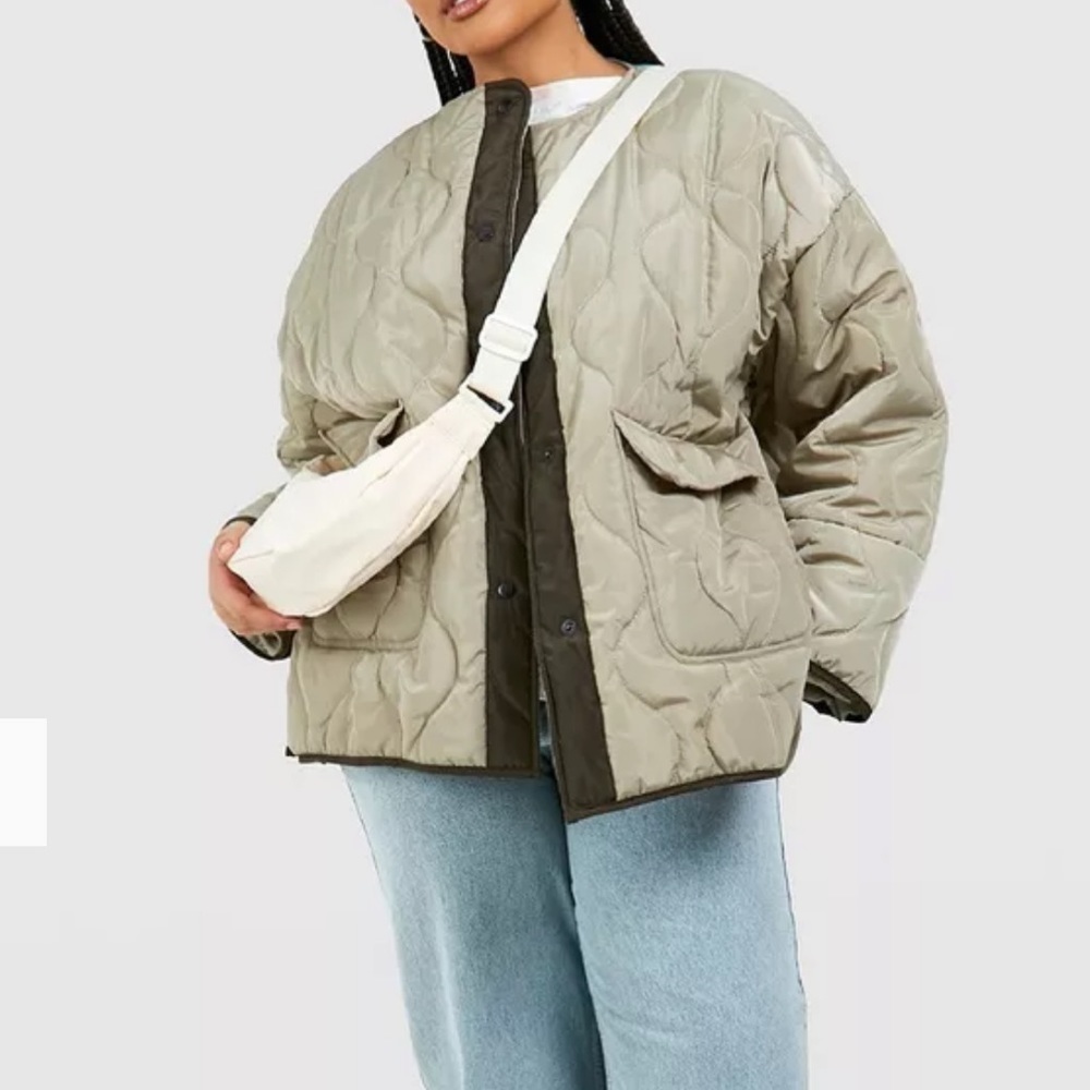 New PLUS QUILT‎ DETAIL OVERSIZED JACKET